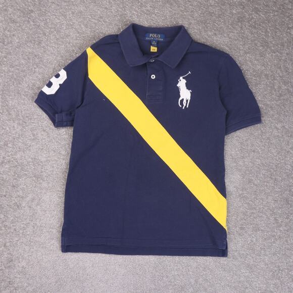 Polo Ralph Lauren Other - Polo Ralph Lauren Embroidered Youth Medium Blue Yellow Short Sleeve Polo Shirt
